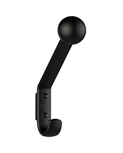 Hewi 477 coat hook 477.90B08190 172x22x116mm, with spacer 131mm, matt, deep black