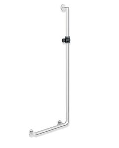 Hewi Poignée angulaire système 900 avec support de douche 900.33.203XA92 1250 x 600 mm, Anthrazitgrau douche Anthrazitgrau , version gauche