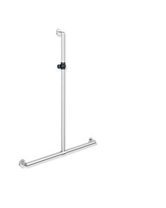 main courante de douche Hewi System 900 900.35.400XA92 1250 x 765 mm, acier inoxydable satiné, polyamide brillant, gris anthracite