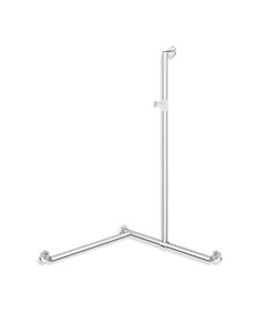 main courante de douche en acier inoxydable système 900 Hewi 900.35.3S2XA98 600-1250 x 475-1800 x 475-1800 mm, mat, Halter , gauche