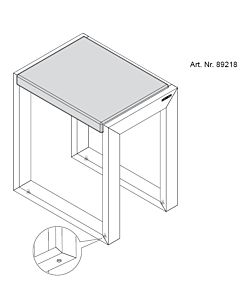 Hoesch stool 89218 teak, 41x31x45.6cm