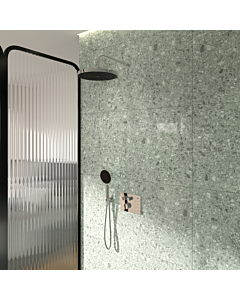 Ensemble de robinetterie Ideal Standard CeraTherm Navigo Solos A7892AA avec thermostat encastré Easy-Box, douche de tête et douchette Solos 3 fonctions, chromé