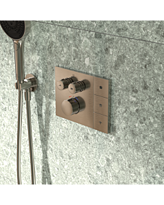 Ideal Standard Ceratherm concealed thermostatic mixer with Navigo® A7894GN shower selector in Silver Storm; suitable for remote-controlled shower heads.