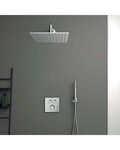 Ideal Standard Ceratherm Navigo Duschsystem Set Unterputz, eckig, chrom mit Thermostat, Kopfbrause, Handbrause