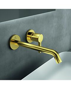 Ideal Standard Joy Fertigmontageset A7379A2 für Wand-Waschtischarmatur, Auslauf 220 mm, Brushed Gold