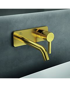 Ideal Standard Joy Fertigmontageset A7380A2 für Wand-Waschtischarmatur, Auslauf 180 mm, Brushed Gold