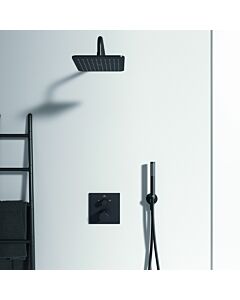 Ideal Standard Ceratherm C 100 Duschsystem Unterputz mit Idealrain Kopfbrause, Handbrause und Zubehör, silk black, schwarz matt, Duscharmatur Set