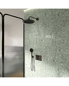 Ensemble de douche Ideal Standard – Thermostat de douche encastré Ceratherm Navigo® A7893A5 avec boîtier encastré Easy-Box, douchette Solos 3 jets, anneau lumineux LED, gris magnétique