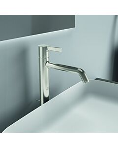 Ideal Standard Joy Waschtischarmatur BC781GN mit verlängertem Sockel, mit Ablaufgarnitur, Ausladung 170mm, Silver Storm