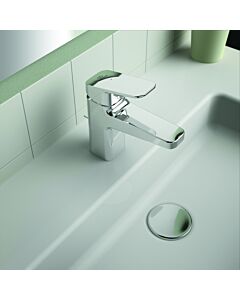 Ideal Standard CeraPlan Waschtischarmatur BD215AA Ausladung 103mm, verchromt, Blue Start mit Metall-Ablaufgarnitur