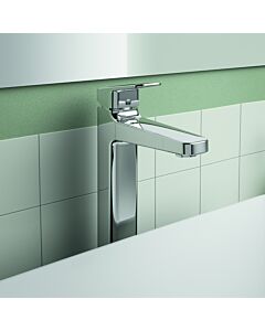 Ideal Standard CeraPlan mitigeur lavabo BD237AA projection 138mm, avec base allongée, chromé, BlueStart sans garniture de vidange