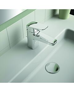 Ideal Standard CeraPlan Waschtischarmatur BD274AA Ausladung 103mm, verchromt, mit Metall-Ablaufgarnitur und Easyfix-Befestigung