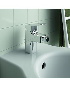 Ideal Standard CeraPlan mitigeur de bidet BD278AA saillie 94 mm, chromé, avec garniture de vidange en métal et fixation Easyfix