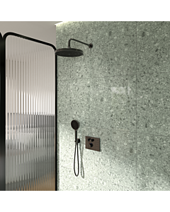 Ensemble de douche Ideal Standard – Thermostat encastré Ceratherm Navigo® A7892A5 avec boîtier encastré Easy-Box, douchette Solos 3 jets, gris magnétique