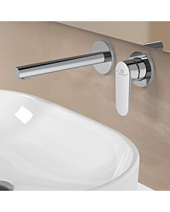 Ideal Standard Ceralife O Finishing Set BE019AA Projection 180 mm, Concealed Installation Kit 2, Chrome, for Concealed Wall-Mounted Basin Mixer Tap