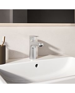Mitigeur lavabo Ideal Standard Alu+ BE130SI saillie 120 mm, BlueStart, avec garniture de vidage , argent
