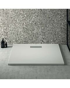 Ideal Standard Ultra Flat Nouveau receveur de douche rectangulaire T448101 garniture de vidange avec couvercle, 80 x 90 x 2,5 cm, blanc (Alpin)