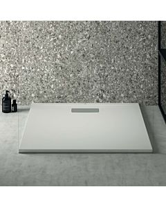 Ideal Standard Ultra Flat Nouveau receveur de douche rectangulaire T4481V1 garniture de vidange avec couvercle, 80 x 90 x 2,5 cm, blanc soie