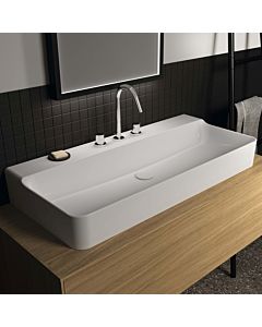 Ideal Standard Conca Waschtisch T3836MA mit 3 Hahnlöchern, ohne Überlauf, geschliffen, 1000 x 450 x 145 mm, weiß Ideal Plus