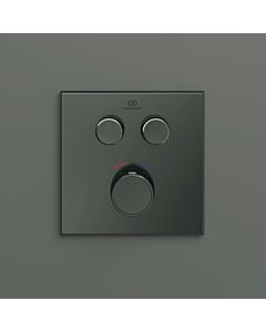 Ideal Standard CeraTherm Navigo final assembly set A7302A5 square, 2 outlets, for concealed shower thermostat, magnetic grey