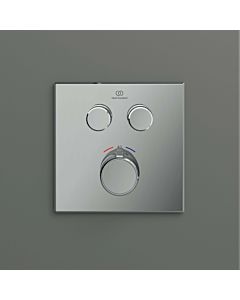 Ideal Standard CeraTherm Navigo thermostatique de douche à encastrer A7302AA carré, 2 sorties, kit de montage final, chromé