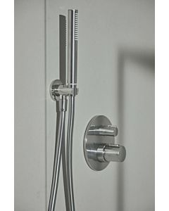 Ideal Standard CeraTherm Navigo shower thermostat A7295GN round, final installation set, silver storm, flush-mounted