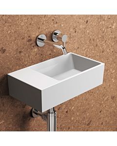 Ideal Standard supplémentaire T3919MA 45x25x15cm, banc de robinetterie à gauche, avec trop-plein, sans trou pour robinetterie, blanc Ideal Plus