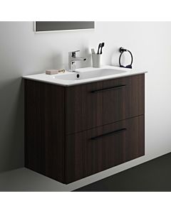 Ideal Standard i.life A washbasin package K8744NW 84x46x64.5cm, 2000 tap hole, matt black handle, coffee oak