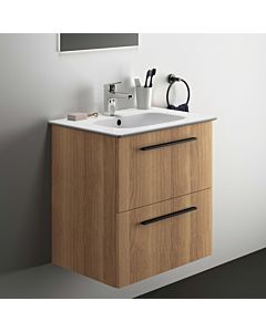 Ideal Standard i.life A washbasin package K8742NX 64x46x64.5cm, 2000 tap hole, matt black handle, natural oak