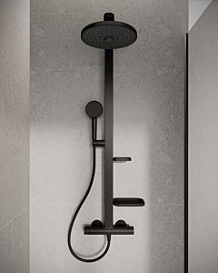 Ideal Standard Alu+ shower system BD583XG with Ceratherm thermostat, 2 Ablagen , Silk Black