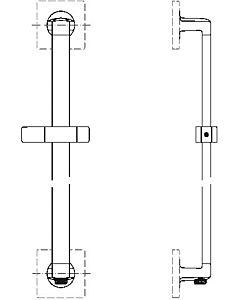 Ideal-Standard Archimodule Brausestange A1529AA 900 mm, mit int. Wandanschlußbogen, verchromt
