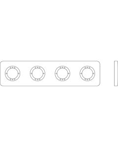 Ideal Standard Archimodule 4-Loch-Rosette A1543AA 83 x 332 mm, verchromt