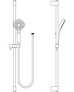 Ideal Standard Idealrain Evo BrauseSet B2238AA chrom, Länge 900mm, 3 Funkionen, Durchmesser 115mm