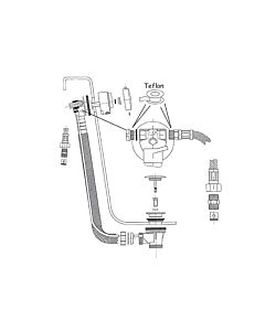 Ideal Standard Bonde et trop-plein, avec entrée, chromé T6492AA avec entrée, chromé