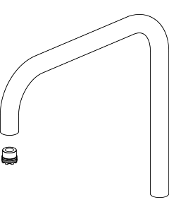 Ideal Standard pipe spout, 230mm, cpl., chrome B960498AA