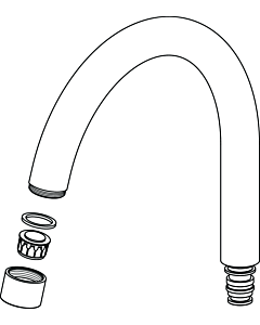 Ideal Standard Rohrauslauf, 190mm, B960293GN, B960293GN Edelstahl