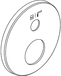 Ideal Standard rosette, round, with symbol A962484AA Therm. Easybox, chrome