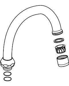 Ideal Standard pipe spout, 150mm, B964966AA, chrome