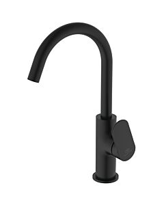 Ideal Standard Ceralife O basin mixer BE016XG, 150mm projection, push-open valve, silk black
