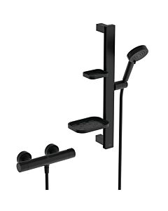 Combinaison de douche Ideal Standard Alu+ Ceratherm BE227XG avec thermostat de douche, barre de douche de 60 cm, douchette 2F, 8 l, noir mat soyeux