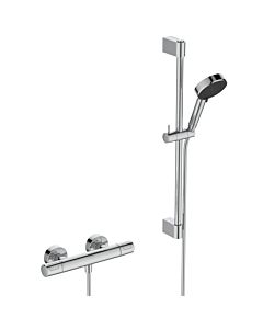 Ideal Standard Ceratherm T 25N Eco shower combination A8537AA with shower thermostat, shower rail 60cm, 2-function hand shower, 6l, chrome
