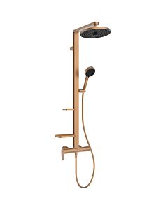 Système de douche Ideal Standard CeraflowAlu+ BD584BR, 2 étagères, douchette et pommeau de douche, bronze