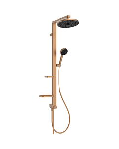 Système de douche Ideal Standard CERATEWIST ALU+ BD585BR 338 x 501 x 1104 mm, 2 étagères, douchette, pommeau de douche, bronze