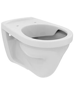 WC suspendu Ideal Standard Eurovit, à chasse d&#39;eau plate W009201, sans bride, sortie horizontale, blanc brillant