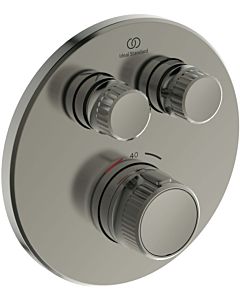 Ideal Standard CeraTherm Navigo thermostat de douche encastré A7296GN rond, 2 retraits, kit de montage final, silver storm