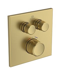 Ideal Standard CeraTherm Navigo shower thermostat concealed A7302A2 square, 2 outlets, final assembly set, brushed gold