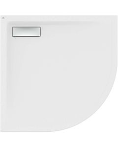 Ideal Standard Ultra Flat New Viertelkreis-Duschwanne T4492V1 90 x 90 x 2,5 cm, Seidenweiß, Ablaufgarnitur mit Abdeckung