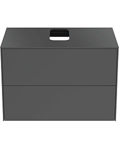 Ideal Standard Conca vanity unit T3941Y2 with cut-out, 2 pull-outs, 80x50.5x55 cm, center, matt anthracite lacquered
