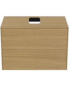 Ideal Standard Conca vanity unit T3941Y6 with cut-out, 2 pull-outs, 80x50.5x55 cm, in the middle, Eiche hell veneer