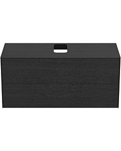 Ideal Standard Conca Waschtisch-Unterschrank T3943Y4 mit Ausschnitt, 2 Auszüge, 120x50,5x55 cm, mittig, Eiche geflammt Furnier